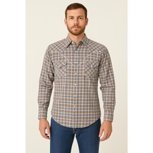 Vintage Rockmount Ranch Wear Western Pearl Snap Shirt Plaid 16 M USA 673